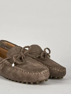 Mocassino tacco 1 cm beige camoscio