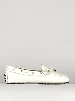 Mocassino tacco 1 cm bianco pelle