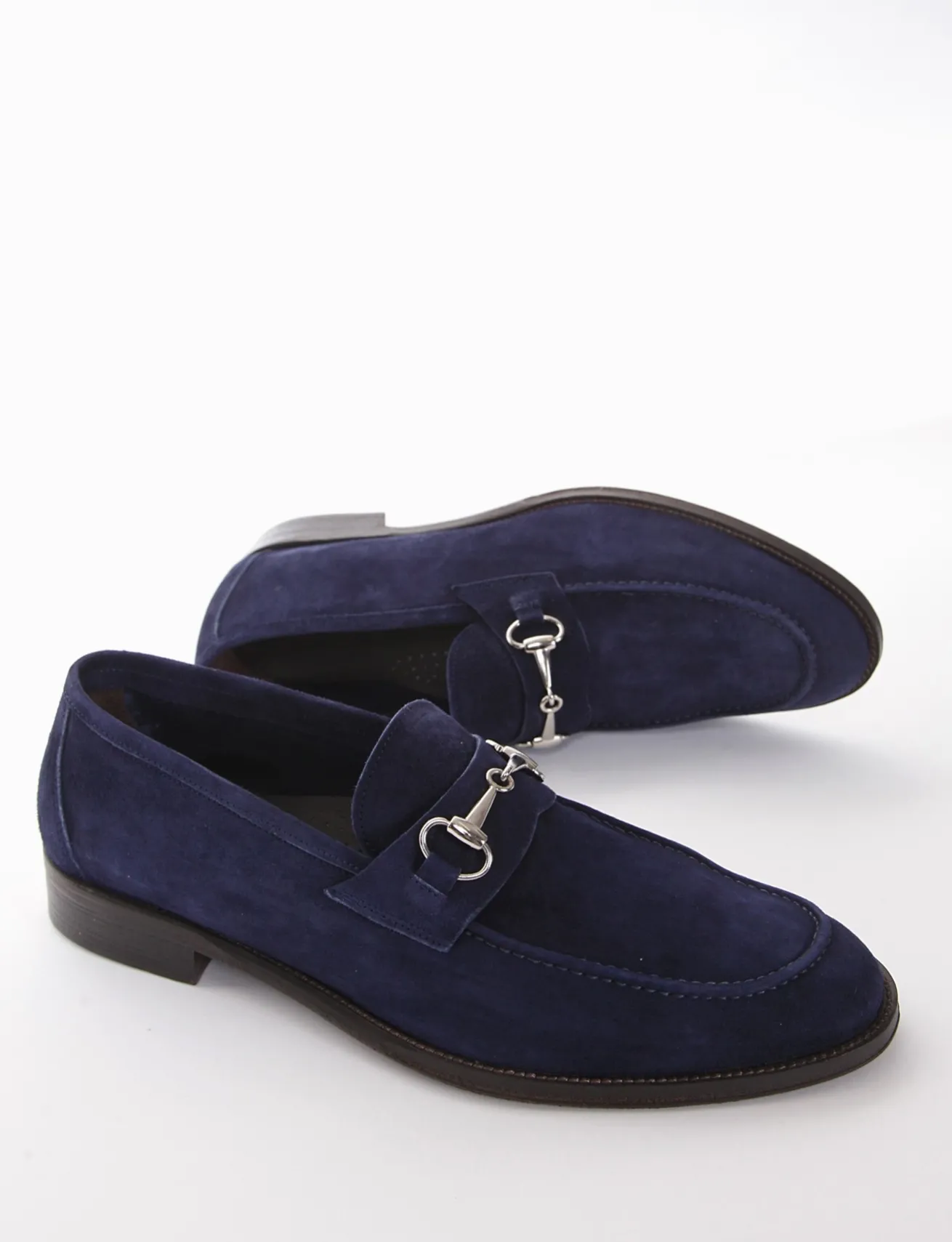 mocassino tacco 2 cm blu
