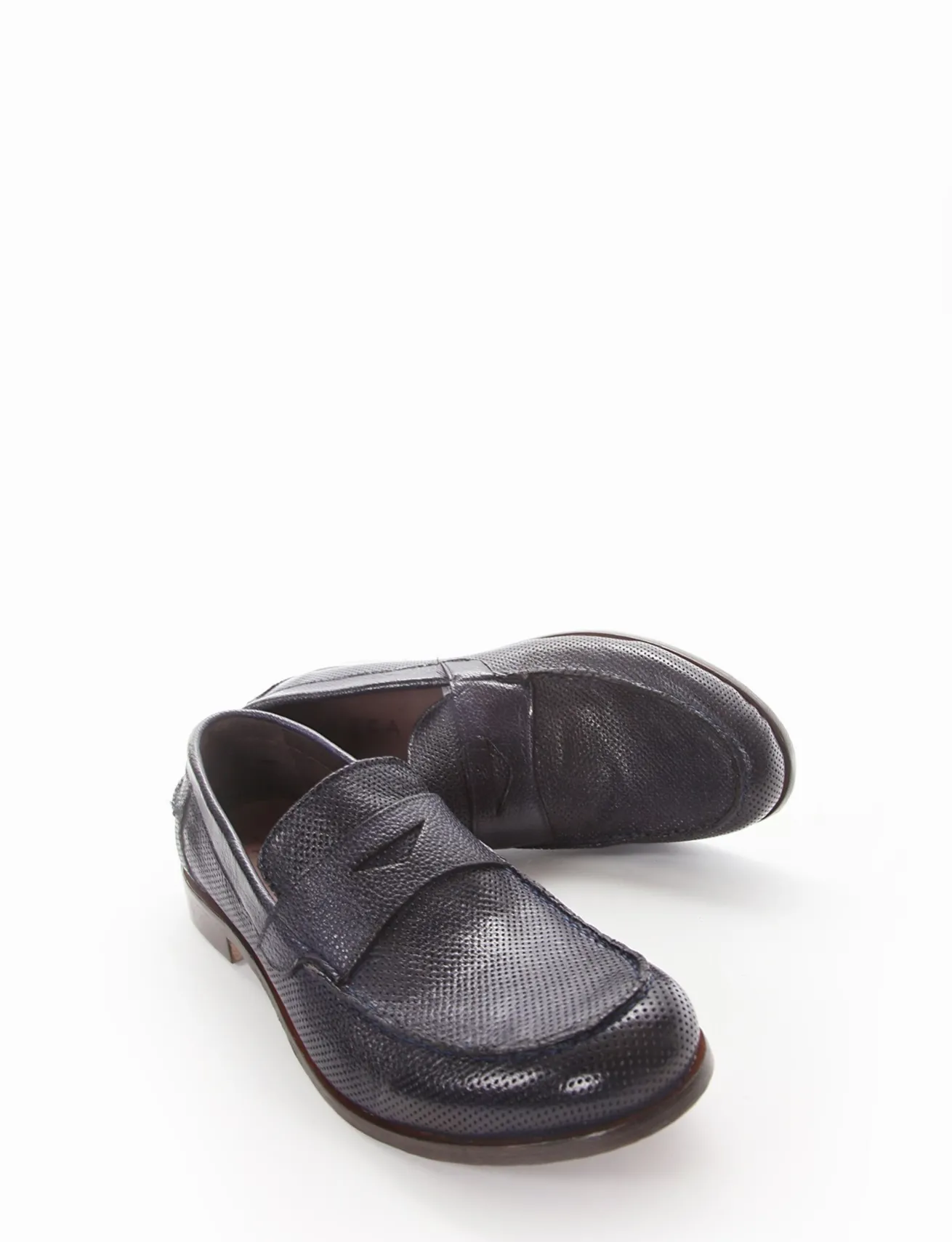 mocassino tacco 2 cm blu