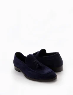 mocassino tacco 2 cm blu