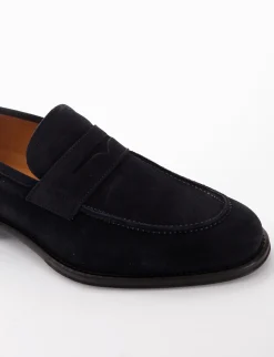 mocassino tacco 2 cm blu