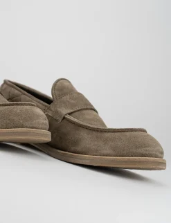 Mocassino tacco 1 cm grigio camoscio