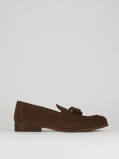 Mocassino tacco 2 cm marrone camoscio