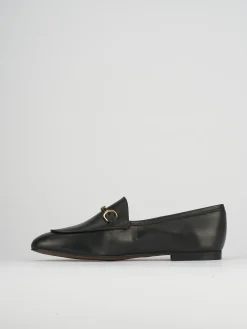 Mocassino tacco 1 cm nero pelle