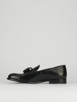Mocassino tacco 2 cm nero pelle