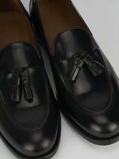 Mocassino tacco 2 cm nero pelle