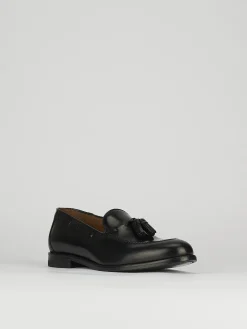 Mocassino tacco 2 cm nero pelle