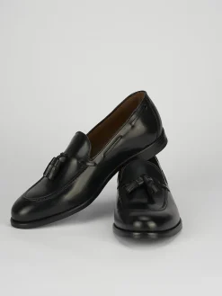 Mocassino tacco 2 cm nero pelle