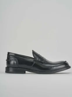Mocassino tacco 2 cm nero pelle