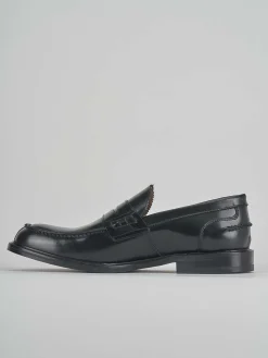 Mocassino tacco 2 cm nero pelle