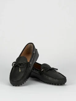 Mocassino tacco 1 cm nero pelle