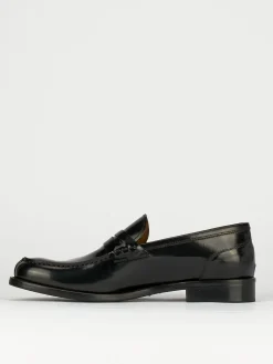 Mocassino tacco 2 cm nero pelle