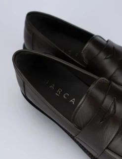 Mocassino tacco 2 cm testa pelle