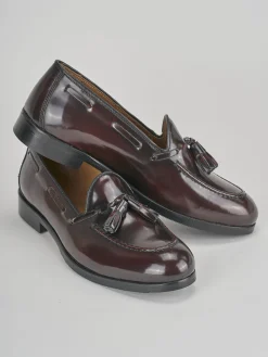 Mocassino tacco 1cm bordo' pelle