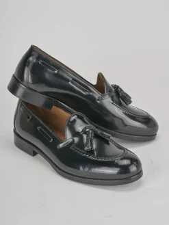 Mocassino tacco 1cm nero pelle