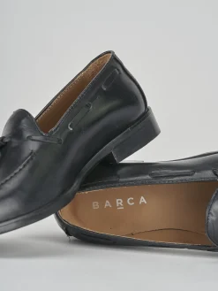 Mocassino tacco 1cm nero pelle