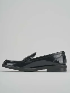 Mocassino tacco 2cm nero pelle