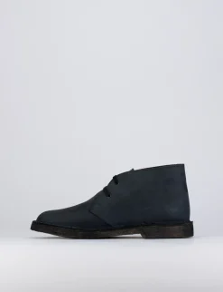 Polacchino tacco 2 cm blu pelle