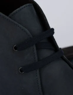 Polacchino tacco 2 cm blu pelle