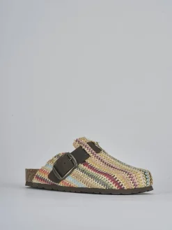 Sabot tacco 1 cm multicolor tessuto