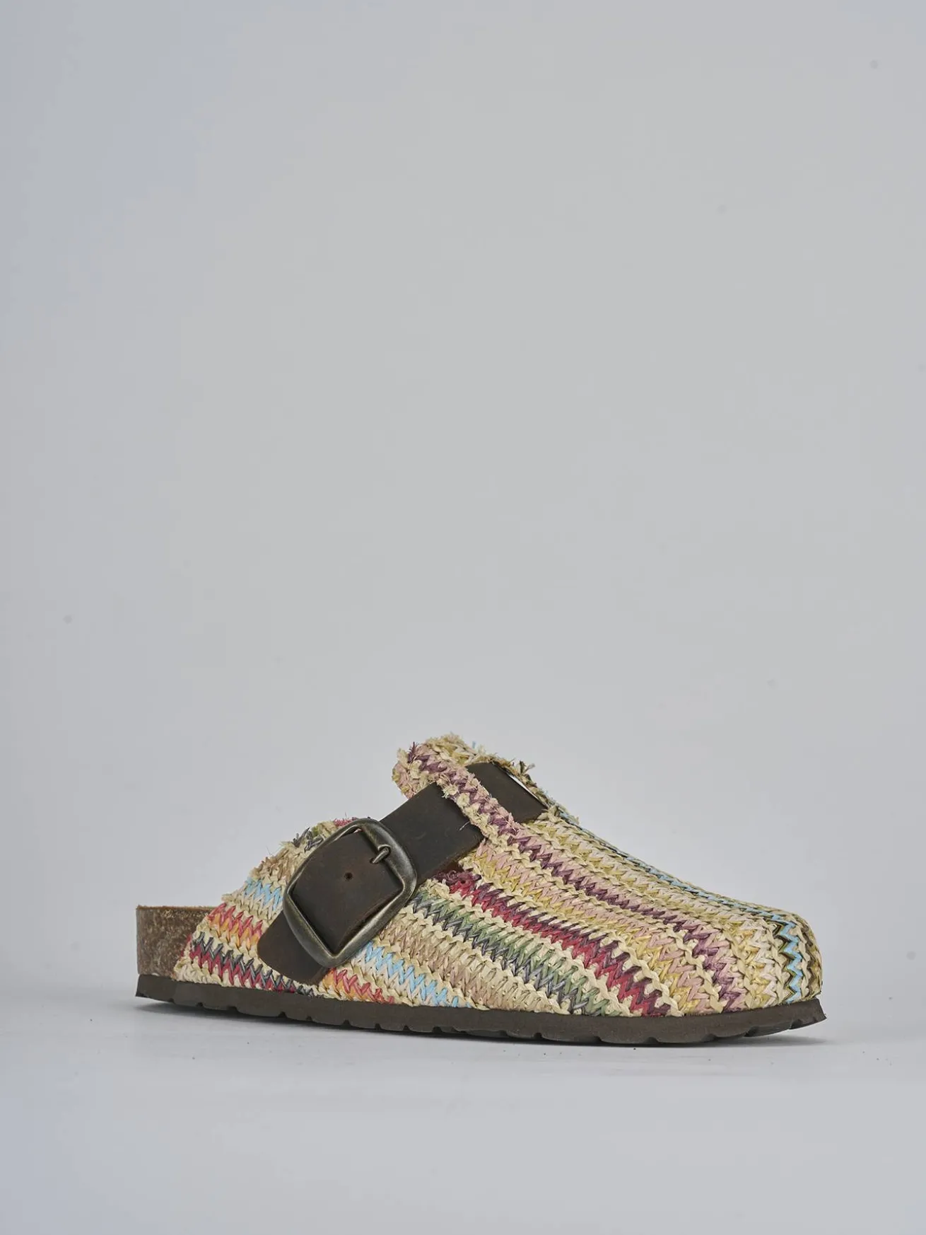 Sabot tacco 1 cm multicolor tessuto