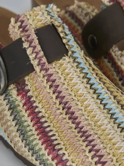 Sabot tacco 1 cm multicolor tessuto