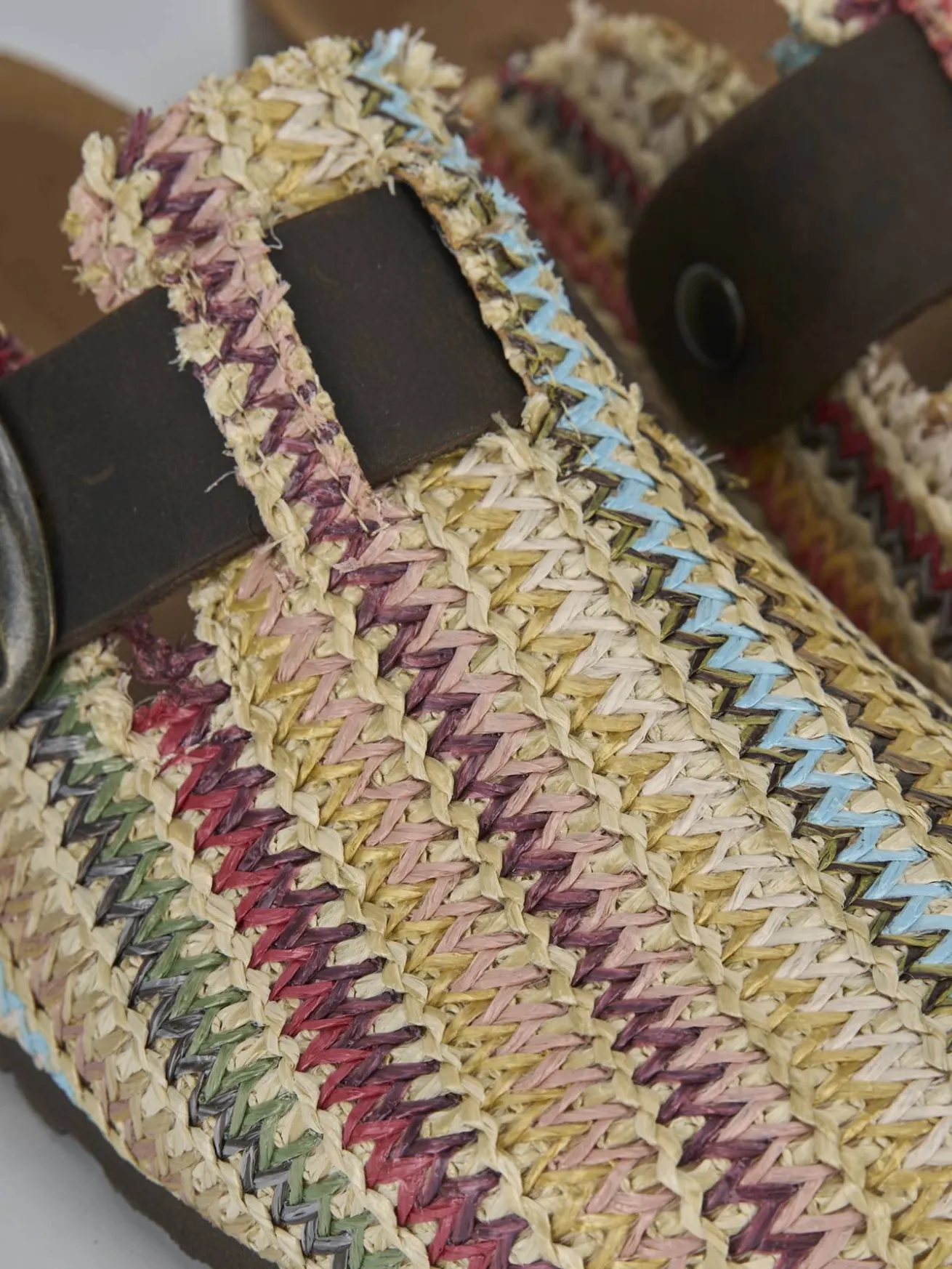 Sabot tacco 1 cm multicolor tessuto