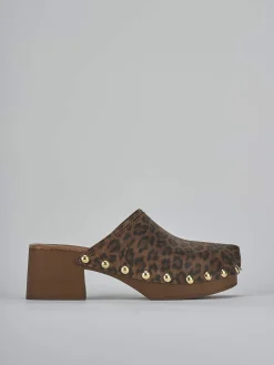 Sabot tacco 5 cm multicolor camoscio