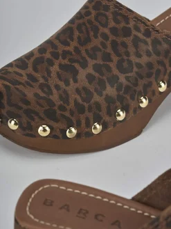 Sabot tacco 5 cm multicolor camoscio