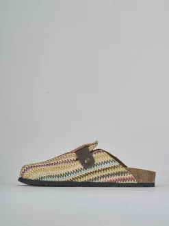 Sabot tacco 1 cm multicolor tessuto