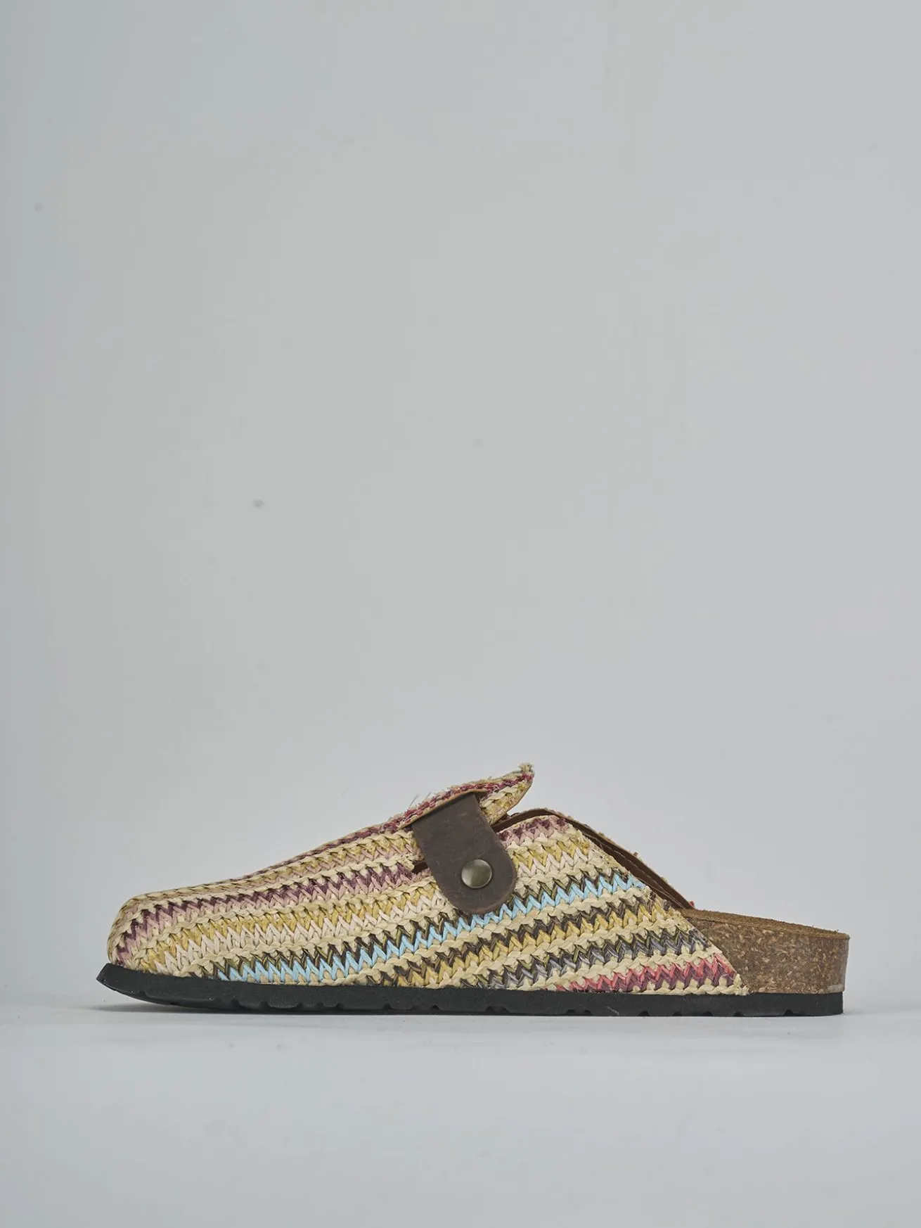 Sabot tacco 1 cm multicolor tessuto