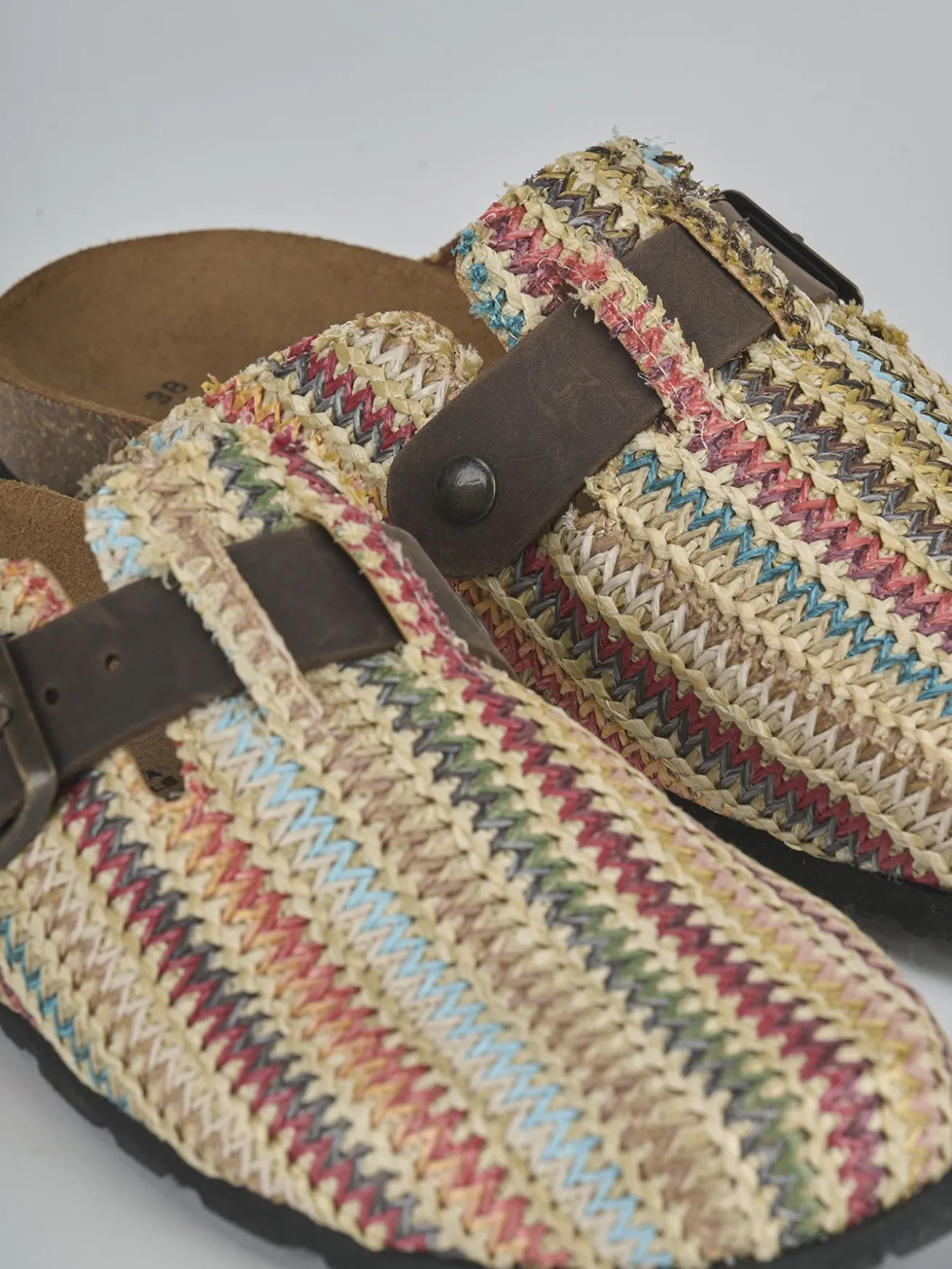 Sabot tacco 1 cm multicolor tessuto