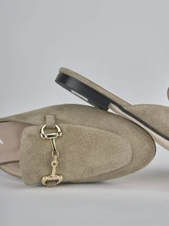 Sabot tacco 1cm camoscio beige