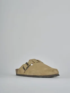 Sabot tacco 1cm camoscio beige