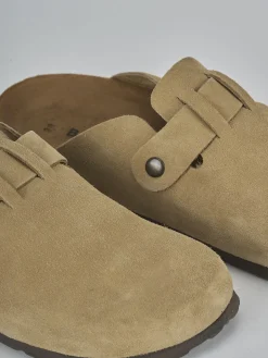 Sabot tacco 1cm camoscio beige