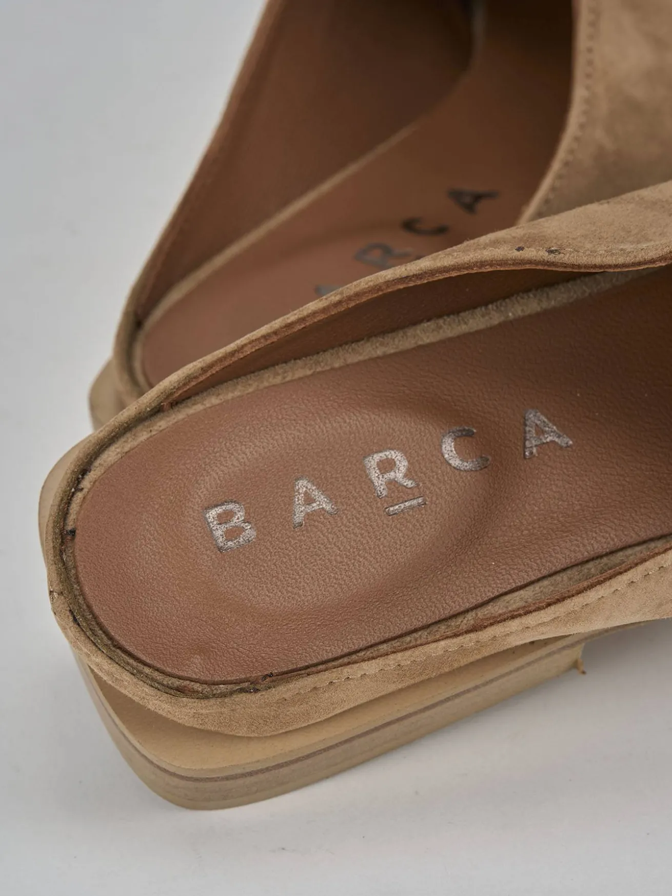 Sabot tacco 1cm camoscio beige