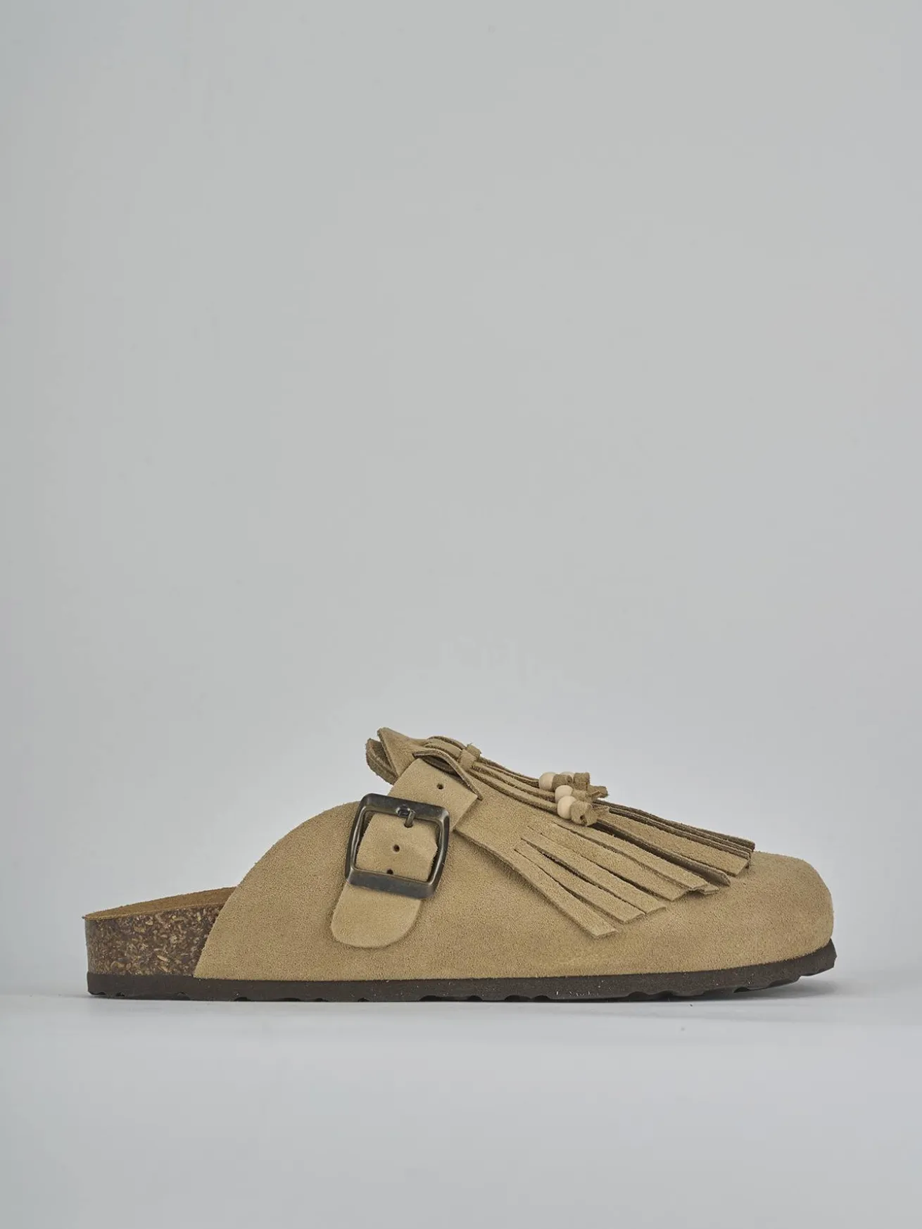 Sabot tacco 1cm camoscio beige