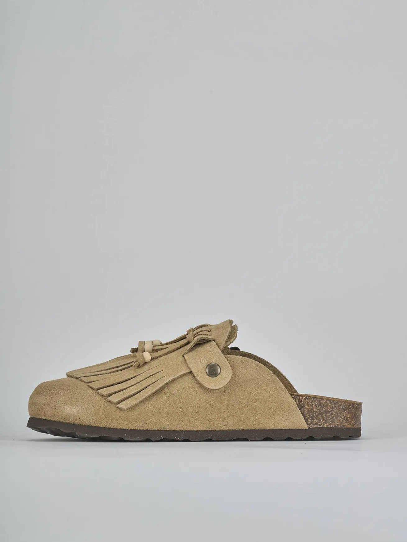 Sabot tacco 1cm camoscio beige