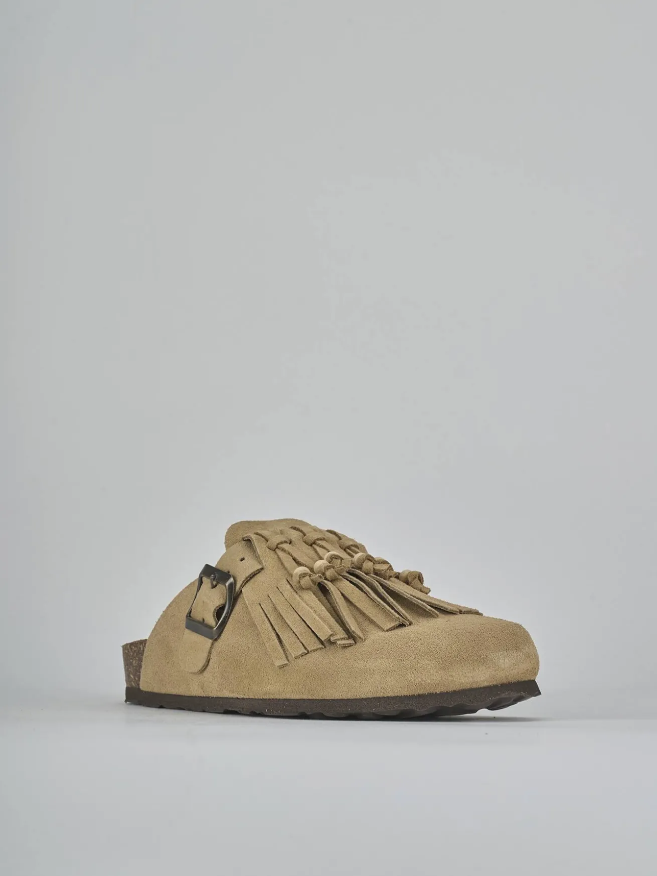 Sabot tacco 1cm camoscio beige