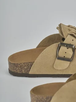 Sabot tacco 1cm camoscio beige