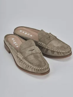 Sabot tacco 1cm camoscio beige