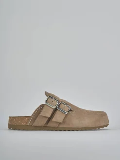 Sabot tacco 1cm camoscio beige