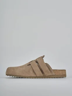 Sabot tacco 1cm camoscio beige