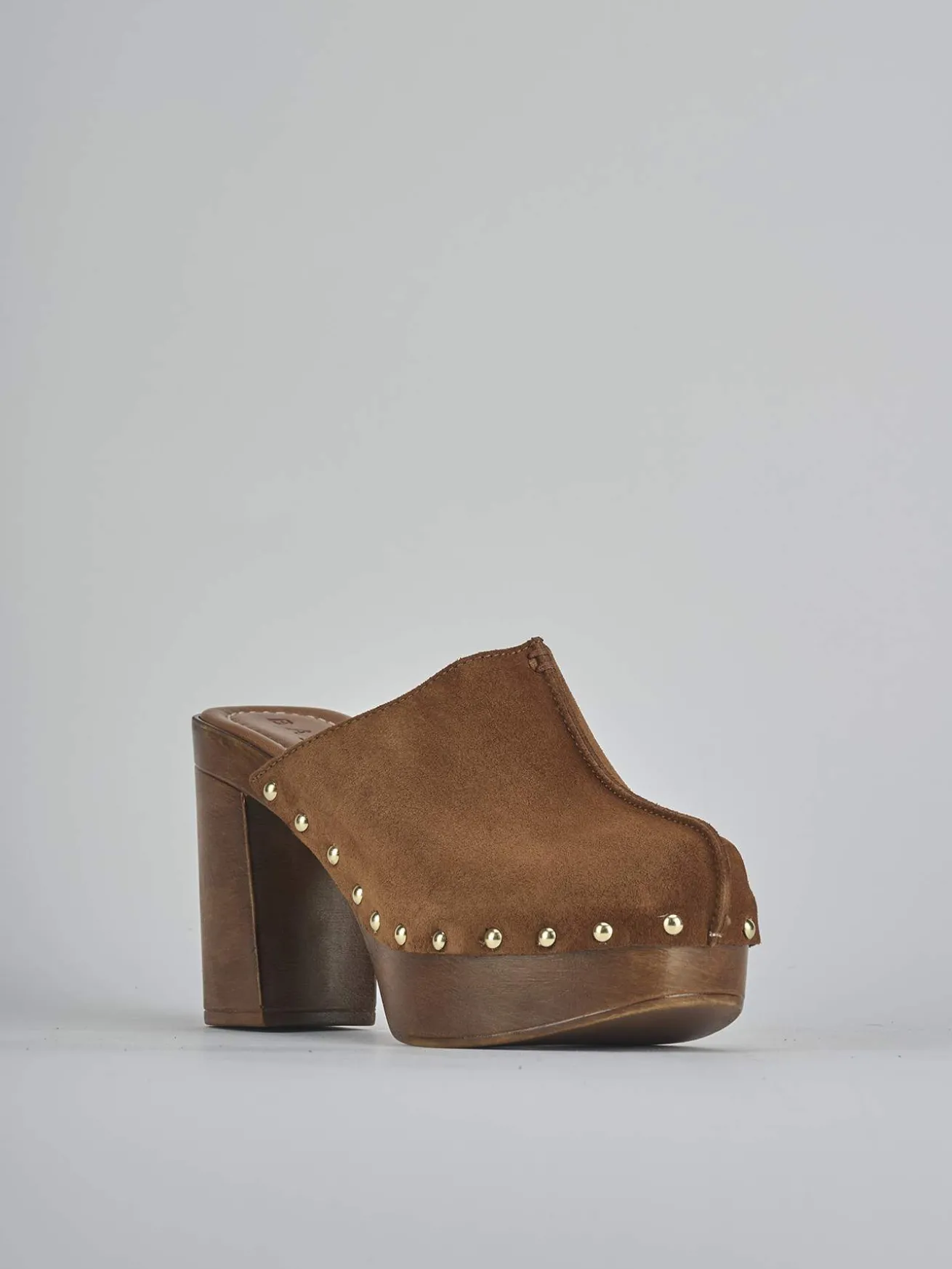 Sabot tacco 10cm camoscio marrone