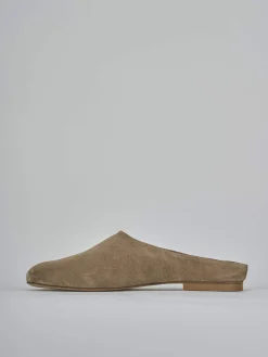 Sabot tacco 1cm camoscio marrone