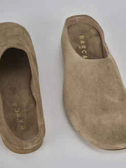 Sabot tacco 1cm camoscio marrone