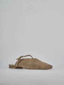 Sabot tacco 1cm camoscio marrone