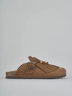 Sabot tacco 1cm camoscio marrone