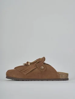 Sabot tacco 1cm camoscio marrone